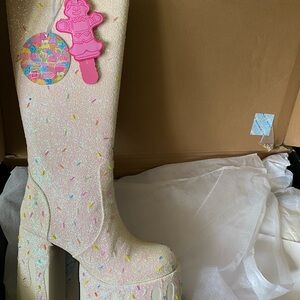 Dolls Kill Cream Sprinkle Heeled Boots